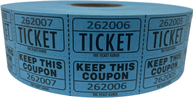 The Ticket Gurus The Ticket GURU-Large Number Raffle 50/50 TICKETS-2000/ROLL (Blue) - Image 1